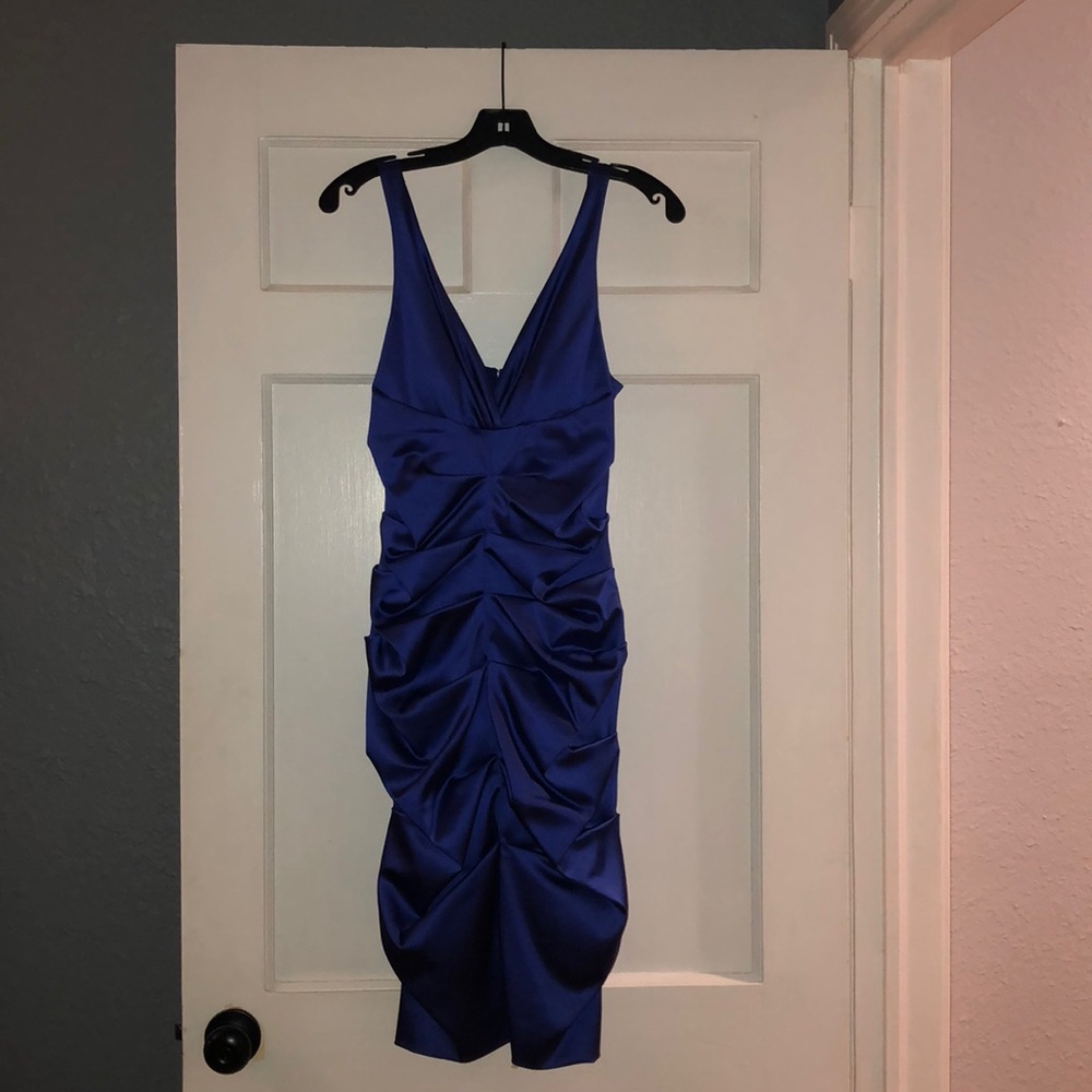 Nicole Miller satin evening dress.